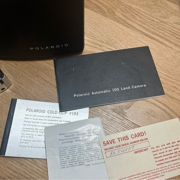 Vintage Polaroid Automatic 100 Land Camera Fold Out Antique W/ Box & Paperwork - Picture 3 of 5